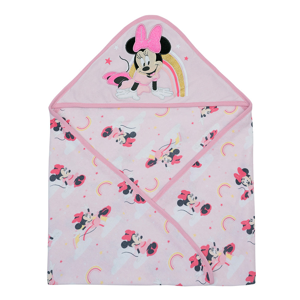 Toalla con Capucha Rosado Minnie Arcoíris
