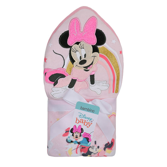 Toalla con Capucha Rosado Minnie Arcoíris