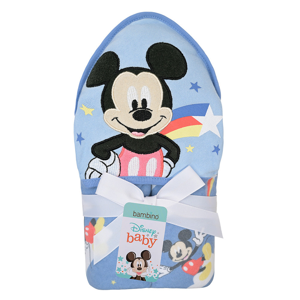 Toalla con capucha celeste Mickey estrella fugaz