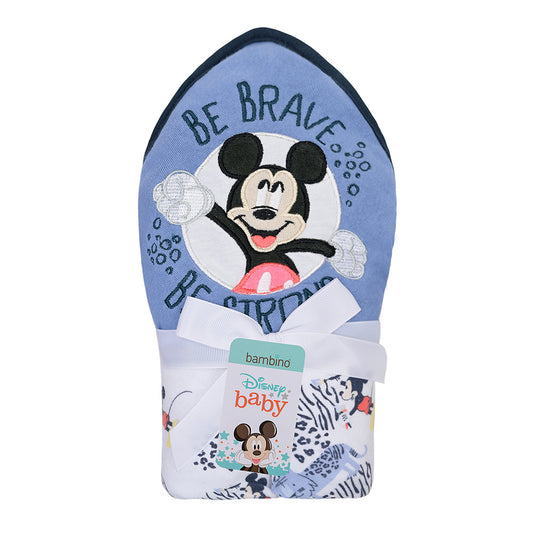 Toalla con Capucha Azul Mickey Animal Print