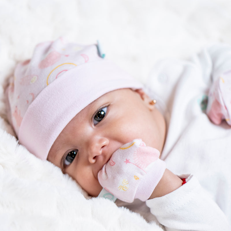 Baby Gift Gorrito y Mitones Rosado Animales