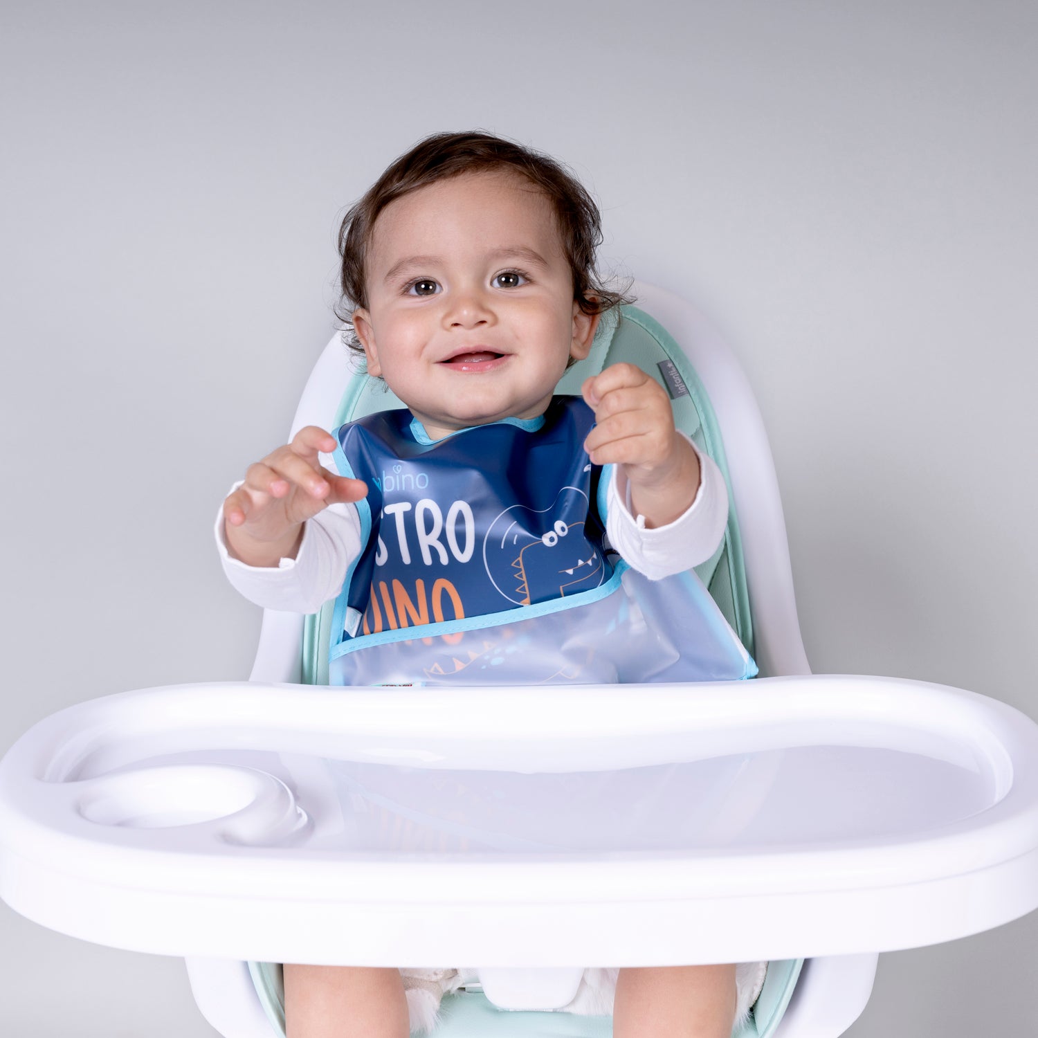 Babero de Alimentación Impermeable PEVA Azul Dinosaurio