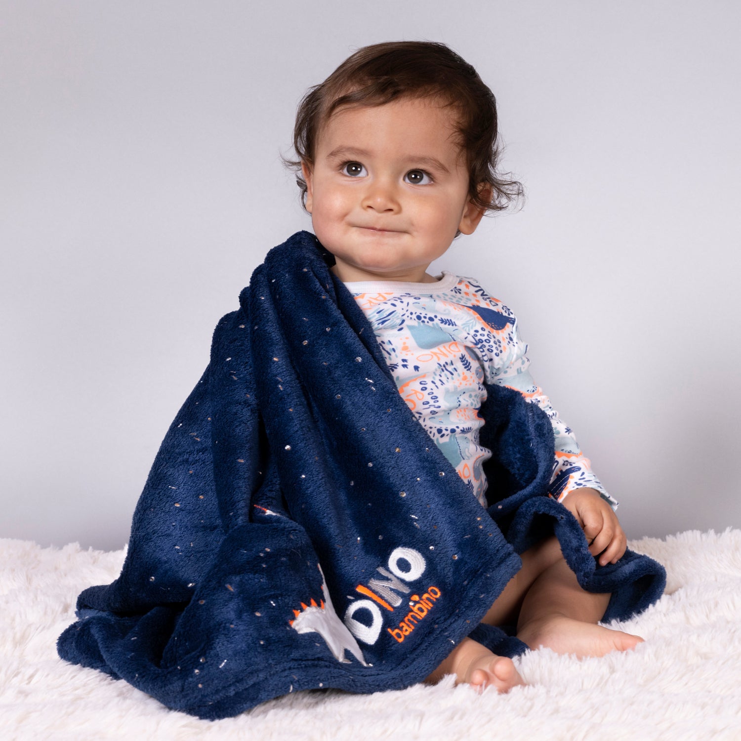 Set 2 Body Manga Larga Azul Dinosaurio
