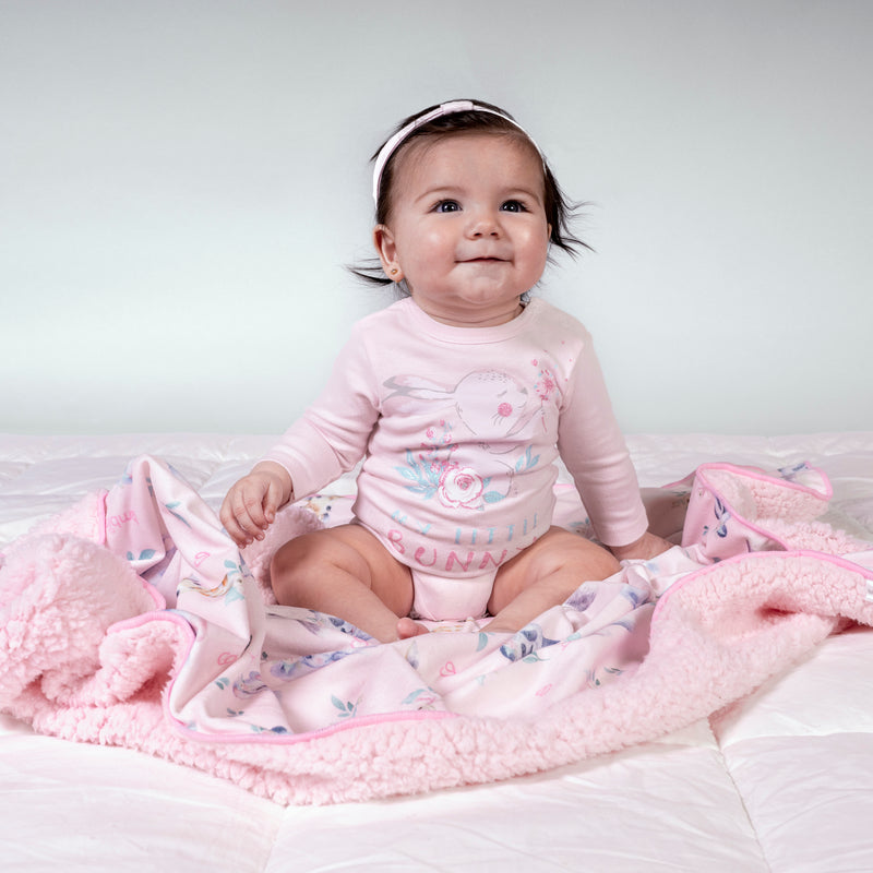 Set 2 Body Manga Larga Rosado Conejo