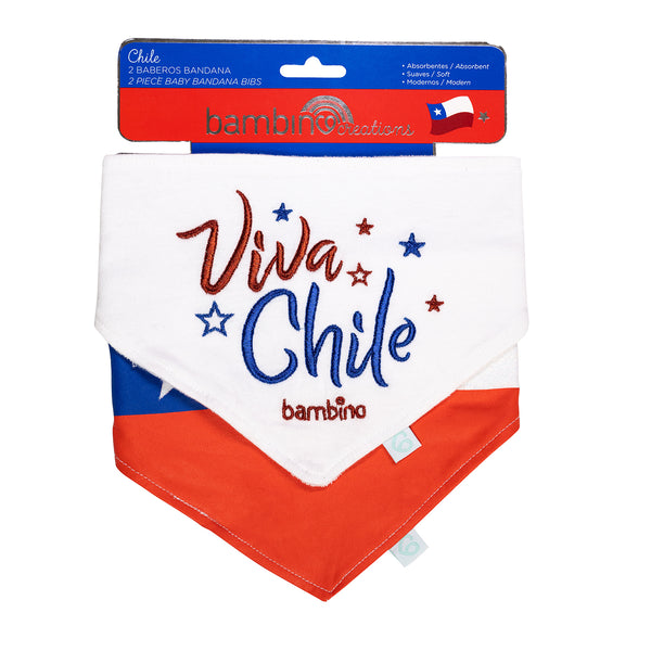 Set 2 Baberos Bandana Chile