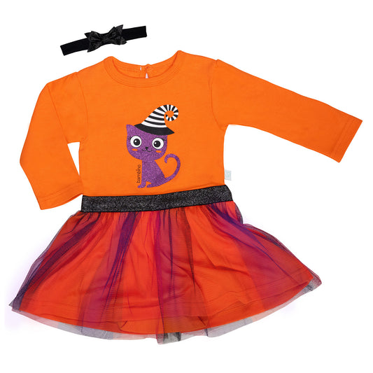 Body Halloween Naranjo Gato Niña
