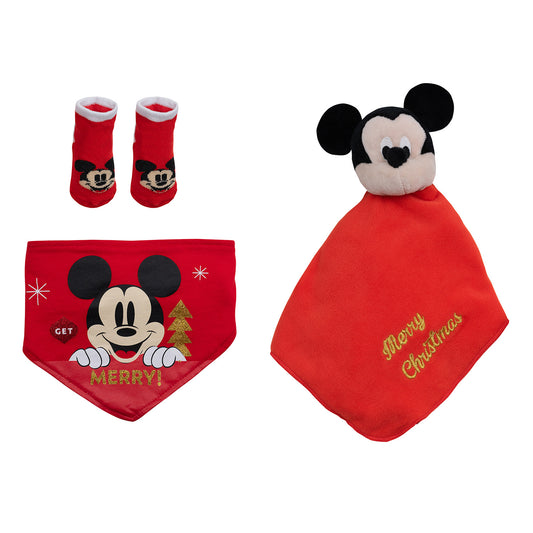 Set 4 piezas navidad gris Mickey